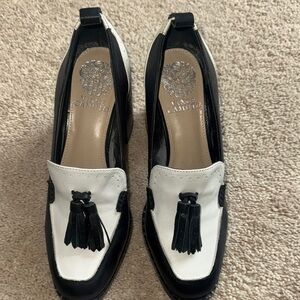 Vince Camuto Women's Black and White Loafers